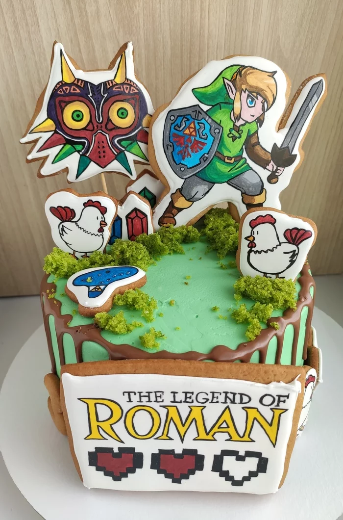 It took me a year to prepare and I made it in 2 days. - My, The legend of zelda, Confectioner, Cake, Gingerbread, Gingerbread, Link, Majoras Mask, Nintendo, Longpost