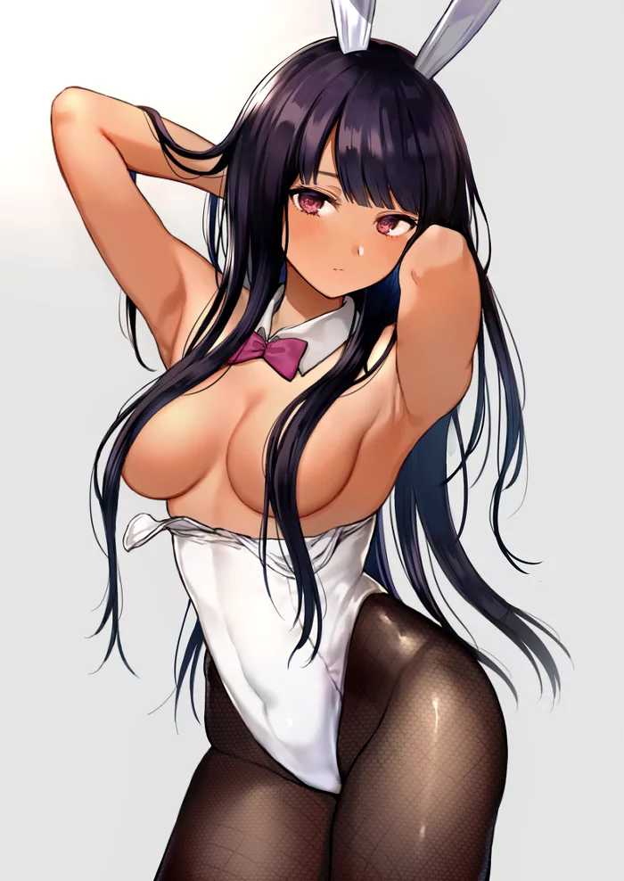 Bunny girl - NSFW, Art, Anime art, Original character, Erotic, Girls, Bunnysuit, Breast