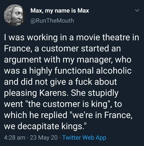 Клиент всегда прав, но не во Франции!