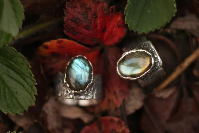 Textured rings with labradorite - My, Ring, Labrador ring