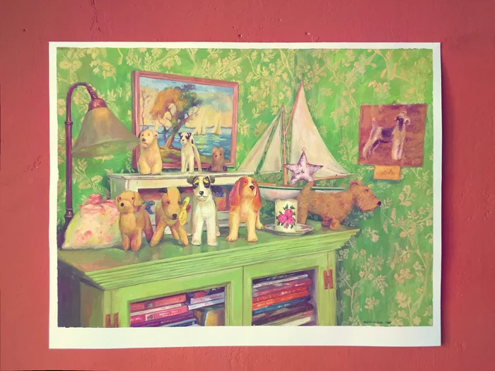 Children's room (+ video of the drawing process) - My, Painting, Drawing, Art, Interior, Gouache, Video, Painting, Longpost