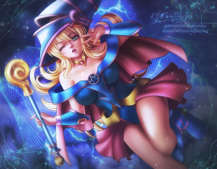 Dark Magician Girl - Art, Beautiful girl, Yu-Gi-Oh!, Dark magician girl, Anime