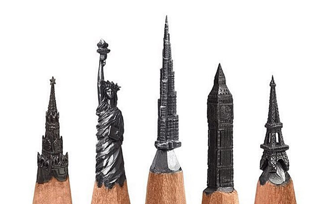 An artist who creates impressive miniature sculptures on the tips of pencils - Art, Pencil, Sculpture, Figurines, Artist, Longpost