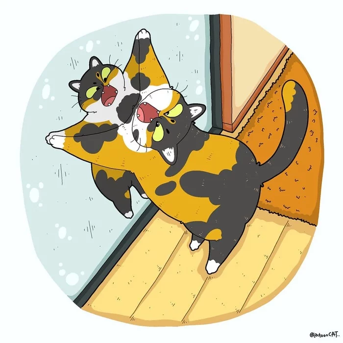 Котики - Подборка, Рисунок, Кот, Длиннопост, Tactooncat