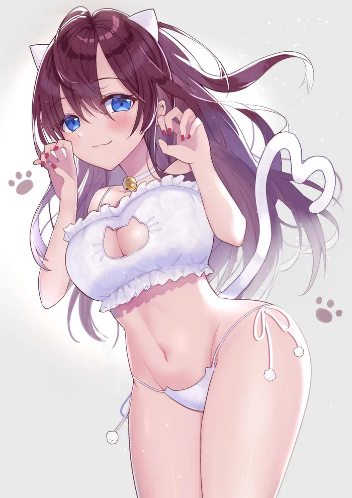 Nya - NSFW, Shiki ichinose, The idolmaster, Idolmaster Cinderella Girls, Anime art, Anime, Cat keyhole bra