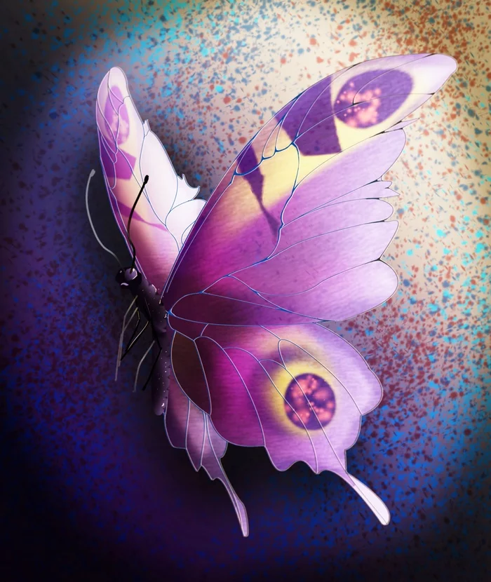 Drawing - My, Creation, Digital, Batterfly, Butterfly, Drawingnothing, Purple