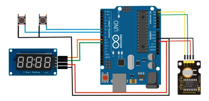 Clock on real time module DS 3231 - My, Ardublock, Arduino, Video