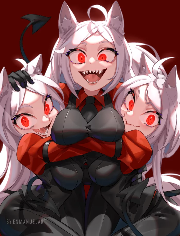 Cerberus the Triple Demon - Helltaker, Cerberus, Games, Art, Longpost, Anime art, Enmanuelart20