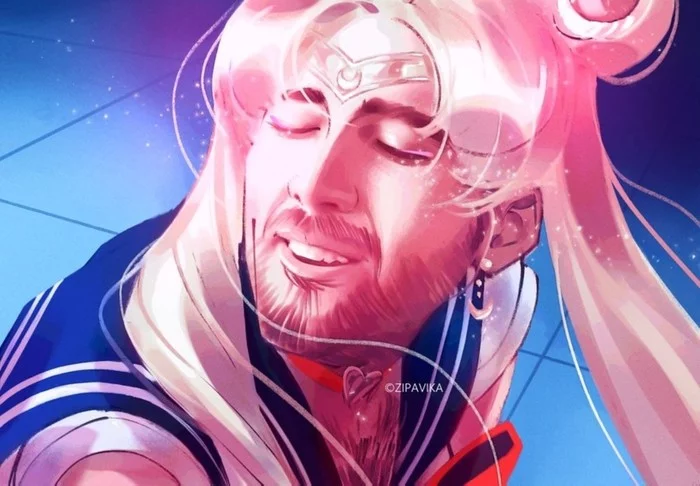 Cage is perfect everywhere - Nicolas Cage, Anime, Sailor Moon, Sailormoonredraw, Art