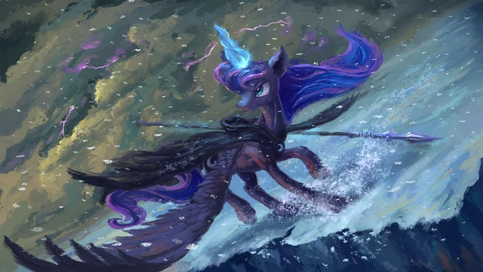 Battle Moon - My little pony, Princess luna, Plainoasis