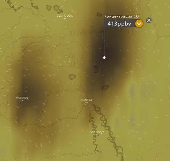 Carbon monoxide concentration - Carbon monoxide, World map, Nature, Fire, Khabarovsk region, Longpost