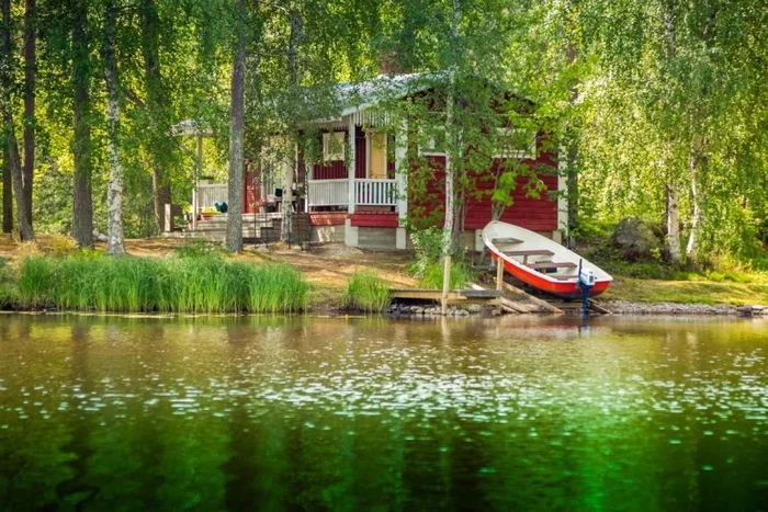 Lake house - Lake, House, wildlife, Birch, Beautiful view