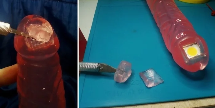 Brewing tea from Schottky's diode or how do you like it, Tony Stark? - NSFW, My, Dildo, LEDs, Water cooling, Mat, TPE, GIF, Video, Longpost, 18+