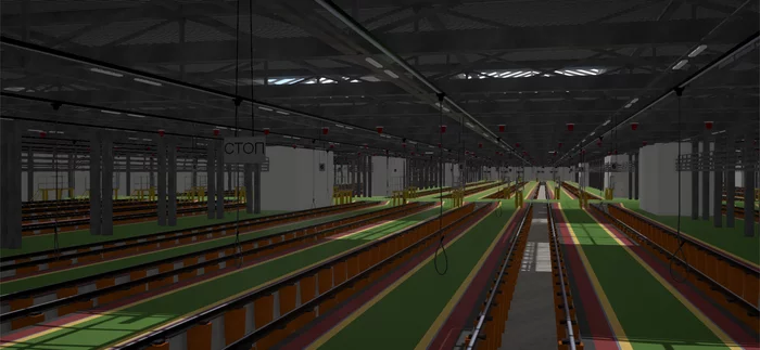 Solntsevo depot in the Moscow metro simulator Metro Simulator 2020 - My, Metro, Simulator, Games, Driver, Moscow, Depot, A train, Railway, Longpost
