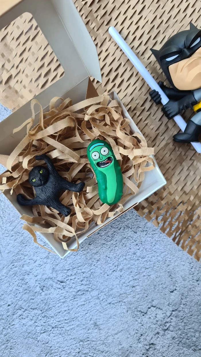 Pickle Rick - brooch - My, Polymer clay, Needlework with process, Brooch, Rick and Morty, Rick gherkin, Handmade, Video, Longpost