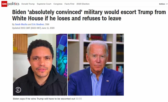 D - democracy. If you don't agree, we'll make you agree. - USA, Politics, Elections, Donald Trump, Joe Biden, Screenshot, Media and press