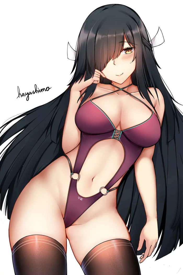 Hayashimo - NSFW, Kantai collection, Anime, Anime art, Hayashimo, Sugoi dekai, Swimsuit