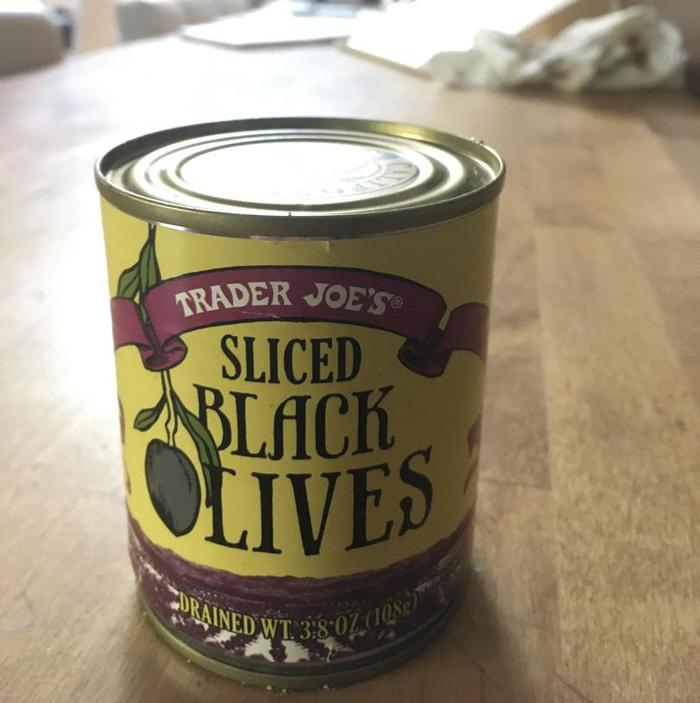 Sliced black lives - Olives, Black lives matter