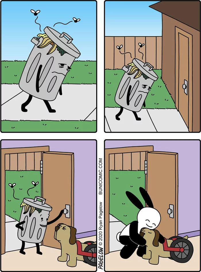 When they're waiting for you at home - Buni, Pagelow, Garbage bins, Expectation, Dog
