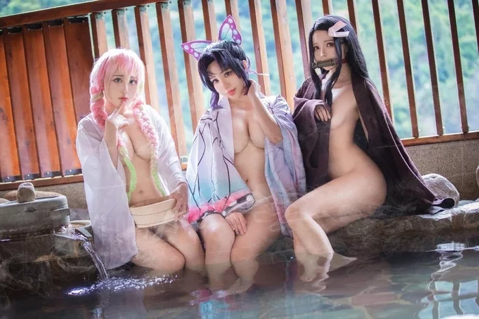 Kimetsu no yaiba - NSFW, Kimetsu no yaiba, Anime, Cosplay, Erotic, Nezuko Kamado, Mitsuri Kanroji, Kochou shinobu, Longpost