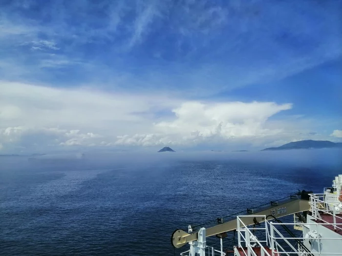 Fog in Nakhodka Bay - My, Vessel, Find, Fog, Clouds, Sky, Sea