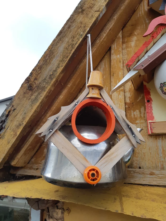 Grandfather and birdhouse - My, Homemade, Creation, Toys, Birdhouse, Tractor, Grandfather, Longpost