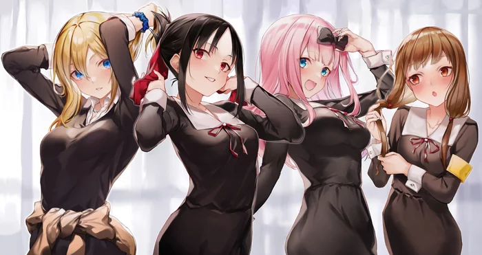 Best girls - Kaguya-Sama wa Kokurasetai, Hayasaka ai, Shinomiya kaguya, Fujiwara chika, Miko Iino, Anime art, Anime, Longpost