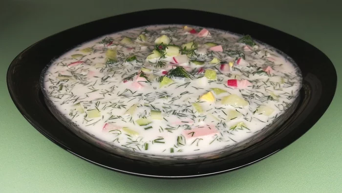 Tender, tasty okroshka on Bonaqua sparkling water with sour cream! - My, Okroshka, Summer, Video, Longpost, Recipe