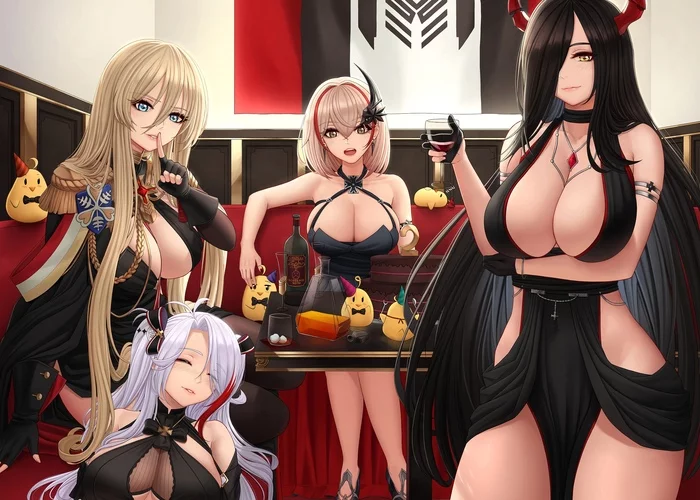 Anime Art - Anime, Anime art, Azur lane, Prinz Eugen, Bismarck, Roon, Friedrich der Grosse