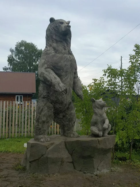 Ленские медведи) Два, но это не точно... - Медведи, Скульптура, Ленск, Кунгурский район, Пермский край, Это пермский край братан