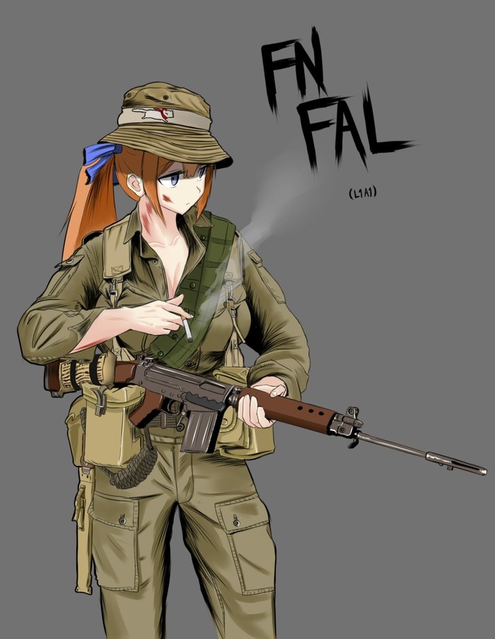   ! , Anime Art, Girls Frontline, Pixiv, Fn FAL