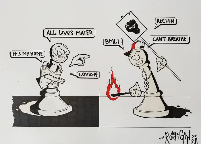 Problems from the life of pawns - My, Art, Drawing, Protest, Chess, Coronavirus
