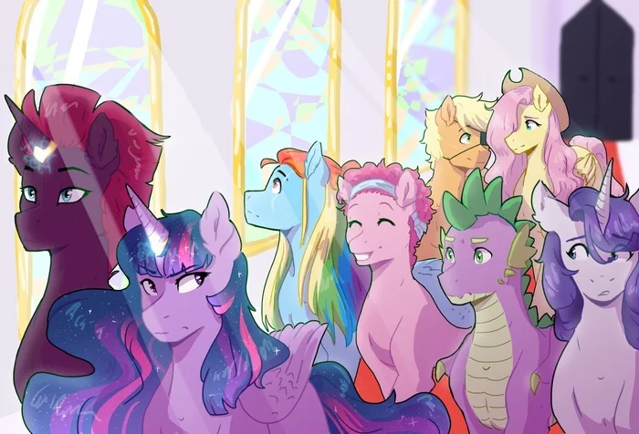 Свадьба - My Little Pony, Mane 6, Tempest Shadow, Spike, MLP Lesbian, Шиппинг