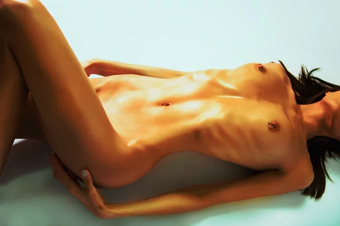Naked female body. nipple piercing - NSFW, My, nude art, Nudity, Erotic, Breast, Piercing, Harness, Photographer, Longpost