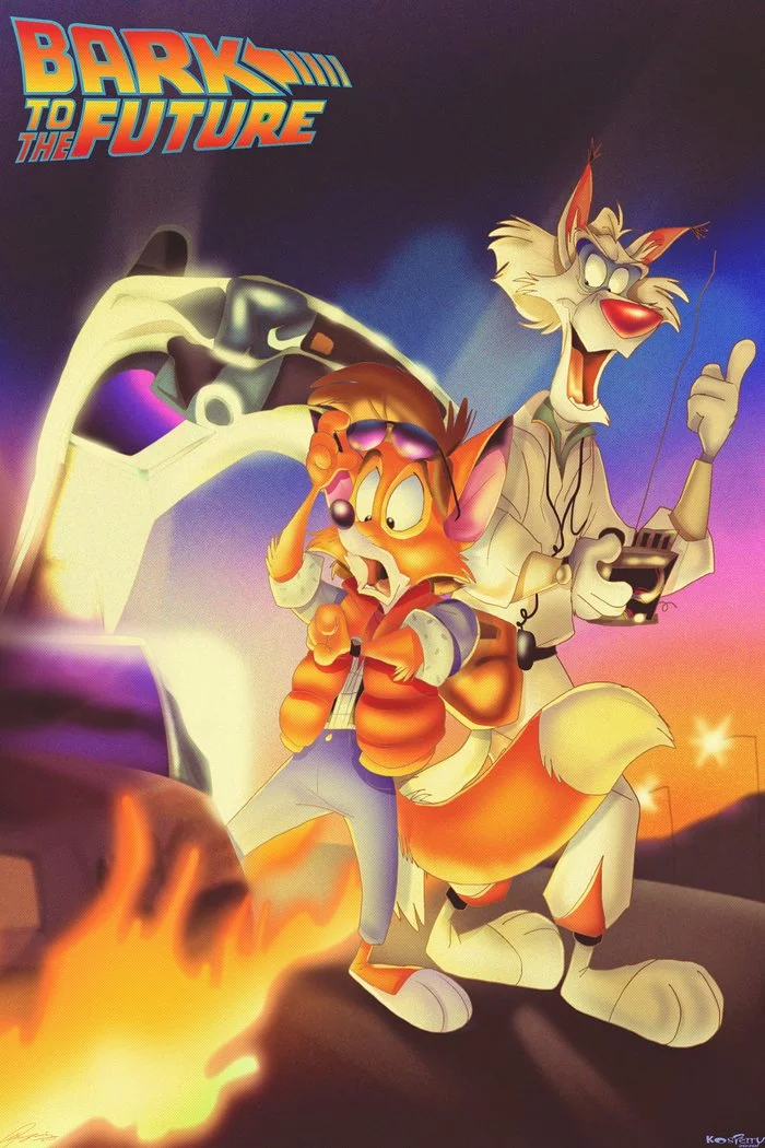 Bark To The Future - Back to the future (film), Don Bluth, Cartoons, Parody, Art, Fan art, Redrawing, Longpost