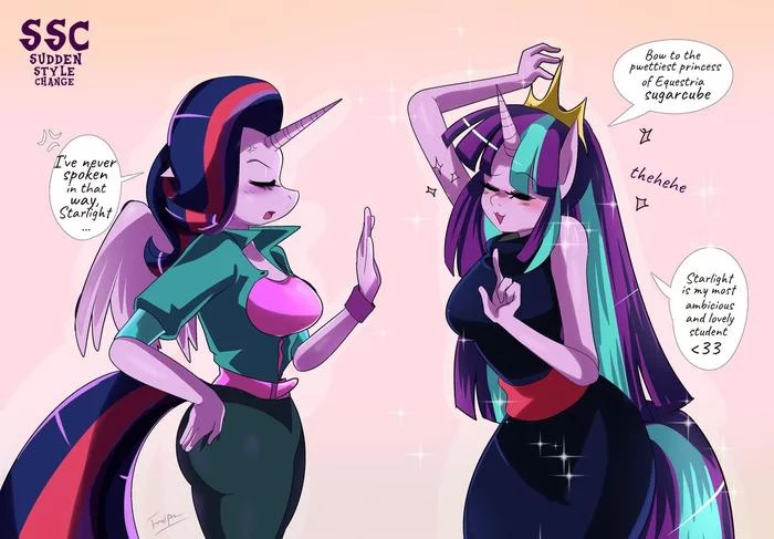 Twilight Glimmer and Starlight Sparkle - My little pony, Starlight Glimmer, Twilight sparkle, Anthro