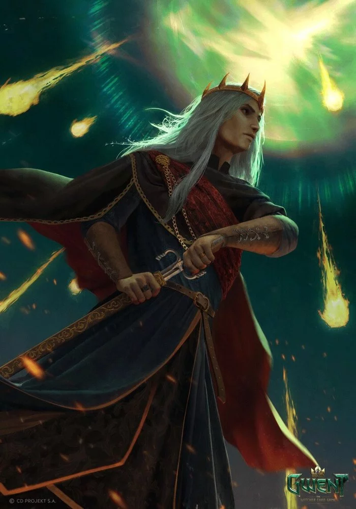 Gwent the Witcher card game: King of the Wild Hunt and the Elves Aen Alle Auberon Muirketach - Gwent, The Witcher 3: Wild Hunt, Witcher, Games, Art, Kki, Longpost