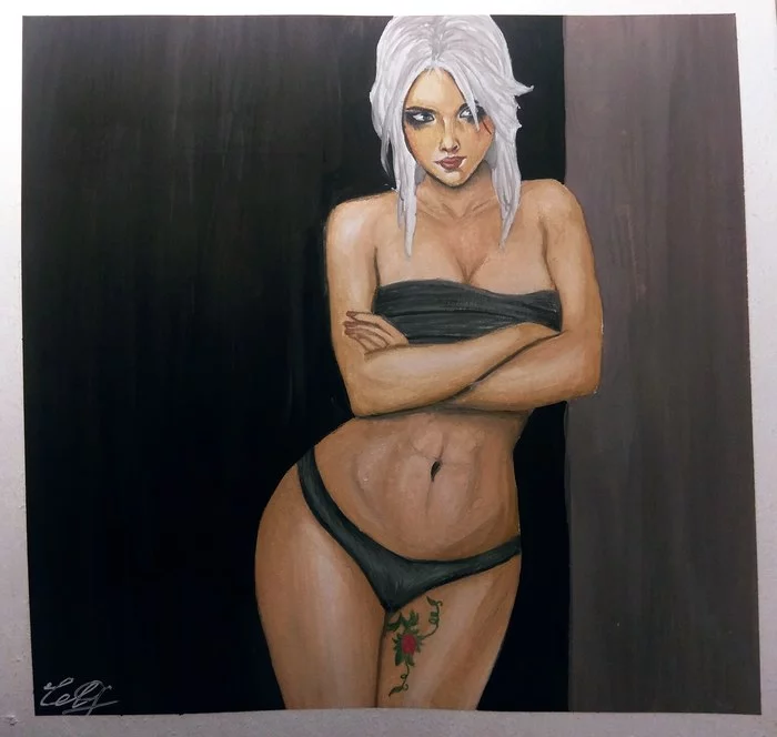 Cirilla Fiona Elen Riannon - NSFW, Erotic, Art, Fan art, Witcher, The Witcher 3: Wild Hunt, Ciri, Sketching