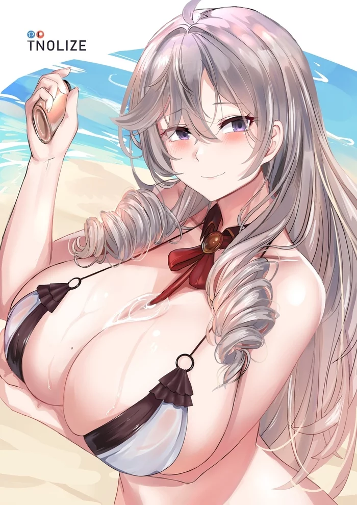 Algerie - NSFW, Azur Lane, Algerie, Купальник, Anime Art, Эротика, Аниме