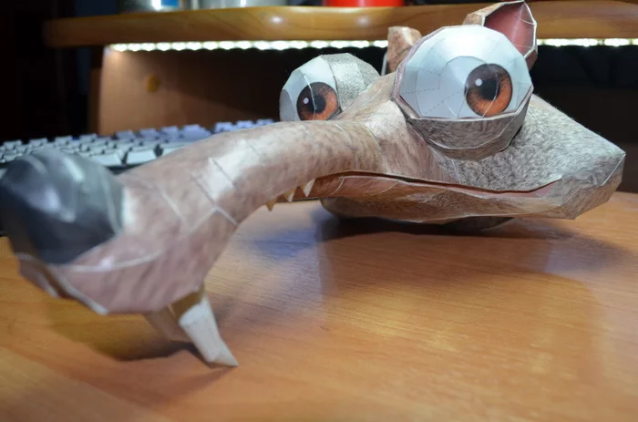 Scrat саблезубая крысобелка - Моё, Papercraft, Скрэт, Мультфильмы, Своими руками, Бумажный моделизм, Ледниковый период, Длиннопост, Рукоделие с процессом, Ледниковый период (мультфильм)