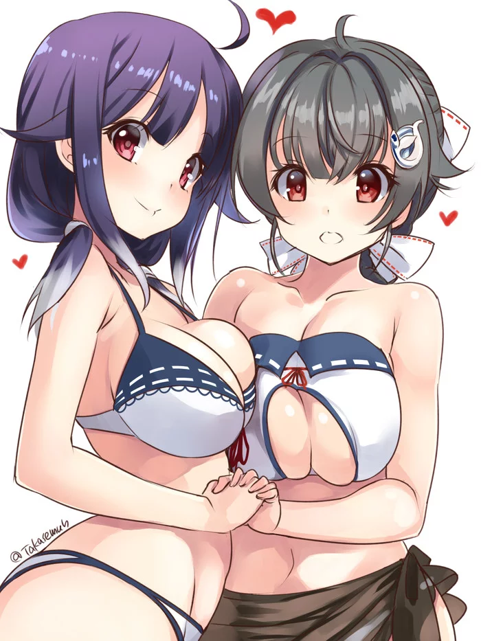 Double Whale-chan - Kantai Collection, Taigei, Аниме, Anime Art, Сиськи, Sugoi Dekai, Купальник, Jingei