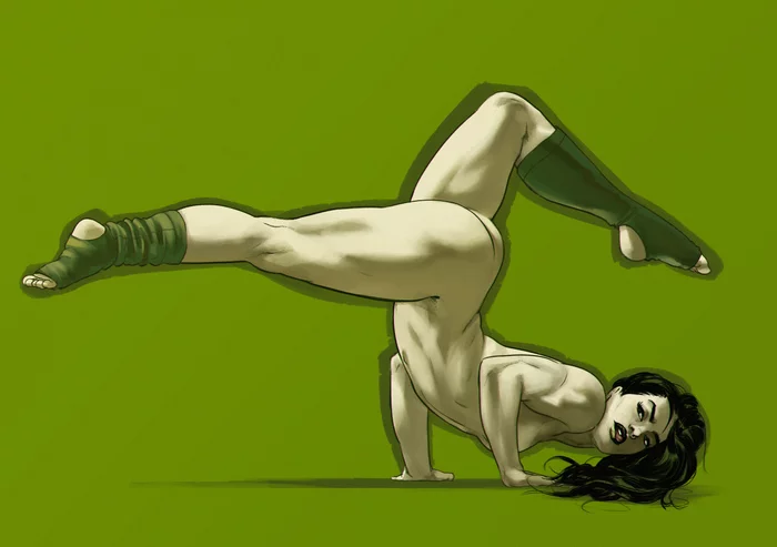 Shego - NSFW, Dima Ivanov, Muscleart, Shego, Kim Five-with-plus, Strong girl, Art, Fitonyashka, Hand-drawn erotica