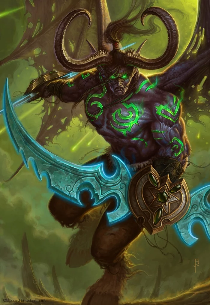 Illidan (official art for the WoW TCG card game). - World of warcraft, Warcraft, Blizzard, Game art, Art, Creation, Illidan