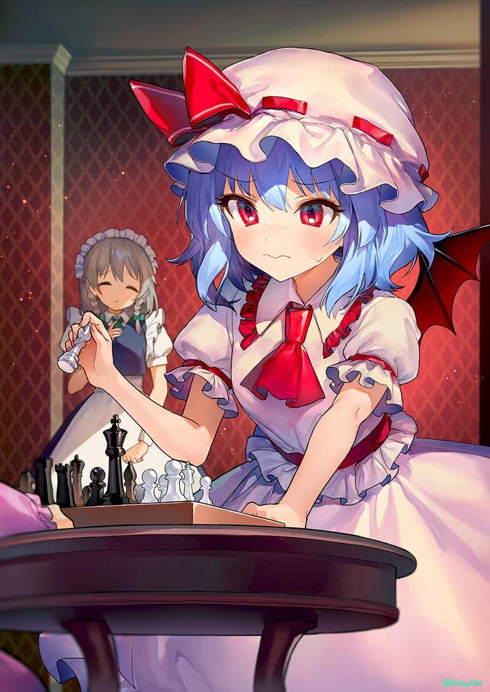 Game of chess Touhou, Anime Art, Izayoi Sakuya, Patchouli Knowledge, Remilia Scarlet, Ainy77