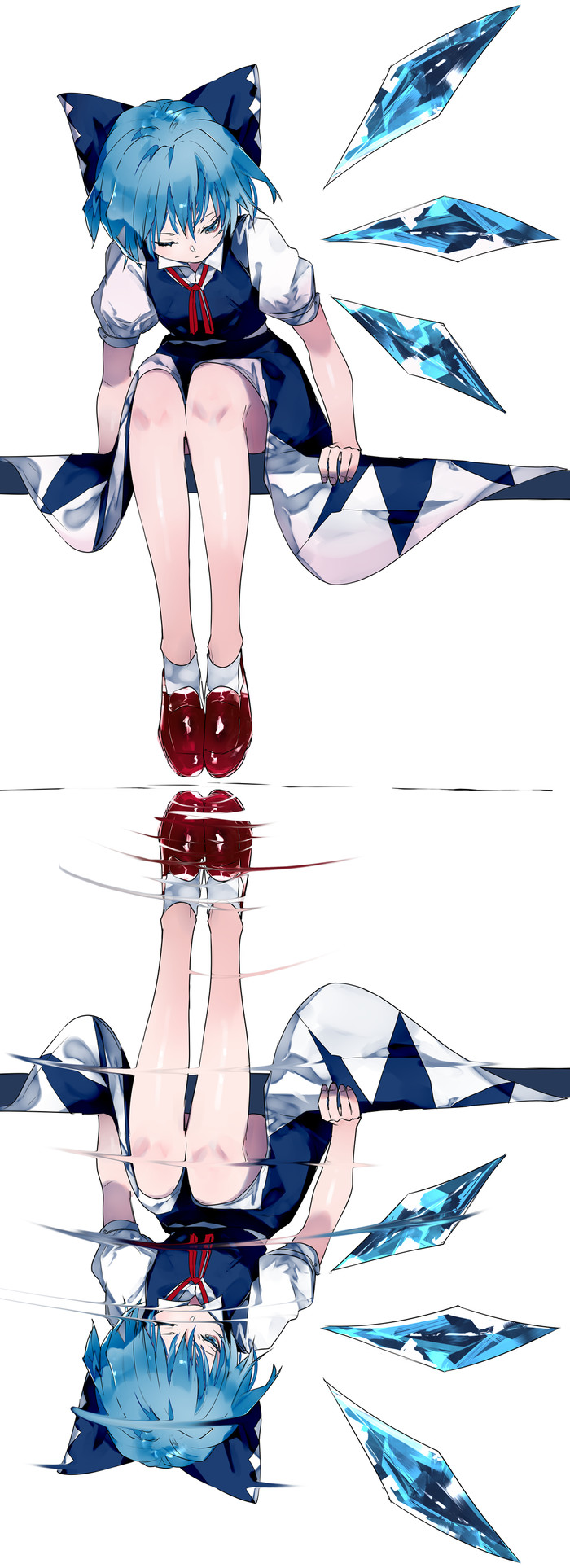 Cirno Touhou, Anime Art, , Cirno, Ikurauni, 