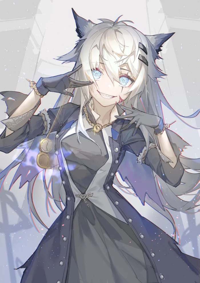 Smile - Anime art, Anime, Arknights, Lappland, Animal ears, Games, Mobile games