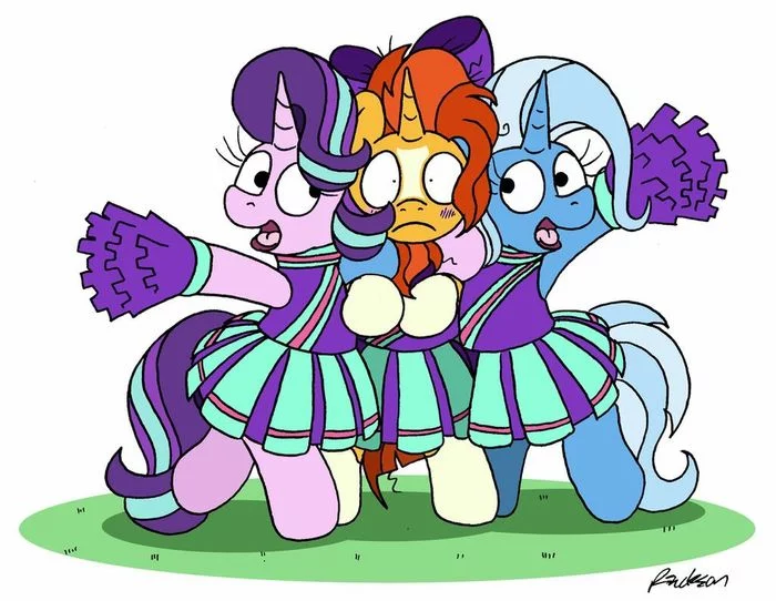 Очкарито-чирлидер - My Little Pony, PonyArt, Starlight Glimmer, Trixie, Sunburst, Bobthedalek