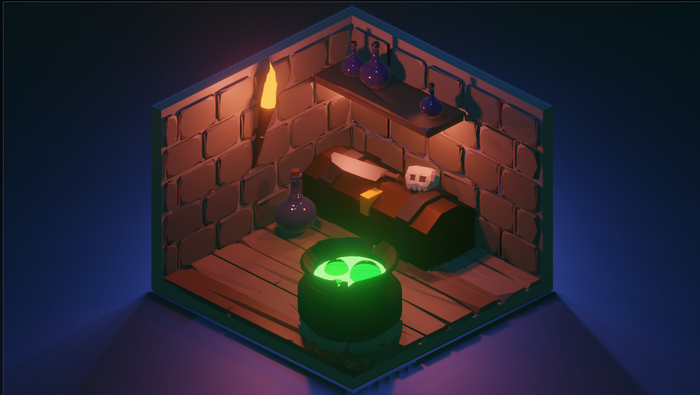 Low poly логово бабы яги