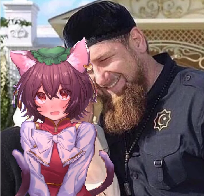 Chen and Chechen - Touhou, Chen (Touhou), Ramzan Kadyrov, Photoshop master, Milota