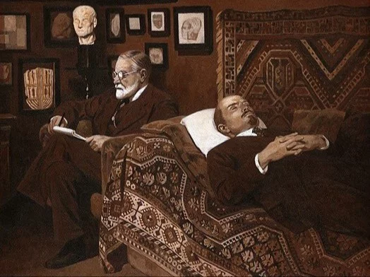 Psychoanalysis of communism - Art, Drawing, Freud, Lenin, Doping Pong